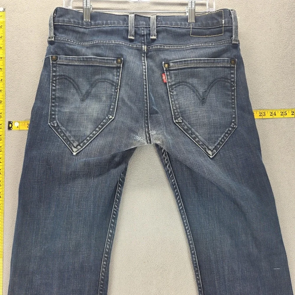 Vintage Levis 504 Jeans Mens 33x34 Blue Straight Engineered Zip Fly Medium Wash